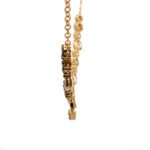 14K Yellow Gold Approx. 1 cttw Diamond Flowers and Circles Fixed Pendant Necklace 17" - Image 2