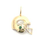 14K Yellow Gold Green Bay Packers Emerald Diamond Michael Anthony 1994 Pendant