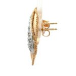 14K Two Tone Gold Approx .25cttw Diamond Accent Wing Earrings - Image 2