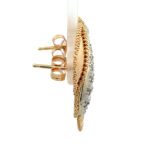 14K Two Tone Gold Approx .25cttw Diamond Accent Wing Earrings - Image 3