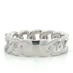 14K White Gold Diamond Accented 0.60 TDW Link Ring Size 6.5 - Image 3