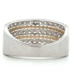 14K White Gold and Yellow Gold 5 Bands Alternating 1.00 Diamond TDW Ring Size 6.5 - Image 3