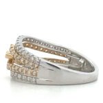 14K White Gold and Gold Buckle Loop .75 Diamond TDW Ring Size 7 - Image 2