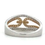 14K White Gold and Gold Buckle Loop .75 Diamond TDW Ring Size 7 - Image 3