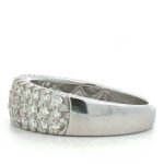 14K White Gold 3 Diamond Band 1.00 Diamond TDW Ring Size 7 - Image 2