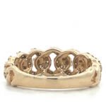 14K Gold Chain Link Band .49 Diamond TDW Ring Size 6.5 - Image 3