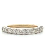 14K Gold Single Band 11 Diamonds 1.00 Diamond TDW Ring Size 7