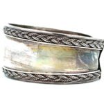Vintage Sterling Silver Braided Edged Cuff Bracelet - Image 3