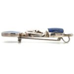 Vintage Sterling Silver Lapis Lazuli Stone Hedge Pendant and Brooch - Image 3