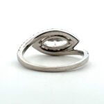 Uneek 14K White Gold GIA Cert 1.01ct Marquise Diamond with Halo Horizontal Set Engagement Ring Size 7 - Image 3