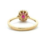 14K Yellow Gold .98ct Oval Cut Ruby .16cttw Diamond Halo Accented Engagement Ring Size 6.5 - Image 3
