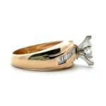 14K Yellow Gold .40ct Marquise Diamond Baguette Accented Wide Band Engagement Ring Size 6.5 - Image 2