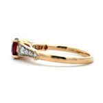 14K Two Tone Gold .99ct Oval Ruby .20cttw Round Diamond Accented Fashion Ring Size 7 - Image 3