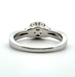 14K White Gold .16ct Natural Yellow Round Diamond Split Shank Pave Accented Engagement Ring Size 6 - Image 3