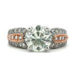 Platinum 18K Rose Gold GIA Cert 2.05ct Round Brilliant Cut Diamond Engagement Ring Size 6.5