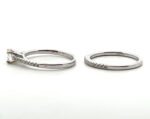 14K White Gold .43ct Round Brilliant Diamond Pave Accented Band Engagement Ring Wedding Set Size 7 - Image 2