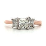 14K Two Tone Gold App 1.75cttw Multi-cut Diamond Three Stone Anniversary Ring Size 11