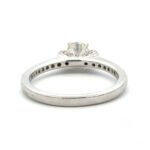 14K White Gold .61ct Round Brilliant Diamond Pave Accented Band Ribbon Detail Engagement Ring Size 6.75 - Image 3