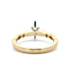 14K Yellow Gold .45ct Marquise Diamond Accented Vintage Inspired Engagement Wedding Band Ring Set Size 7 - Image 3
