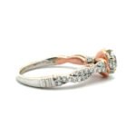 Enchanted Disney Belle Rose 14K Two Tone Gold App .75ct Round Diamond Pave Twist Band Engagement Ring Size 6 - Image 2