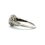 Vintage Circa 1920s 14K White Gold Filigree App .10ct Round Diamond Illusion Engagement Ring Size 5.5 - Image 2