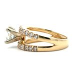 14K Yellow Gold App 1.10ct Princess Cut Diamond Split Accented Band Engagement Ring Size 8 - Image 2