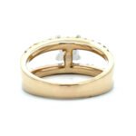 14K Yellow Gold App 1.10ct Princess Cut Diamond Split Accented Band Engagement Ring Size 8 - Image 3
