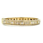 18K Yellow Gold App 5cttw Multi-Cut Diamond Accented Hinged Bangle Bracelet