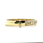 18K Yellow Gold App 5cttw Multi-Cut Diamond Accented Hinged Bangle Bracelet - Image 2