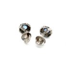 Vintage 14K Two Tone Gold App .50cttw Sapphire Screwback Stud Earrings - Image 3