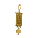 James Carter 18K Yellow Gold Cloisonne Enamel Sunset Diamond Opal Accented Artisan Pendant - Image 3