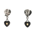 Sterling Silver Judith Ripka CZ And Citrine Heart Shaped Dangled Earrings - Image 2