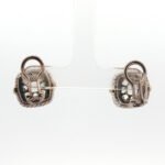 Sterling Silver 18K Blue Topaz Princess Cut Bezel Set Earrings - Image 2