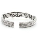 Sterling Silver Judith Ripka CZ Hinge Cuff Bracelet - Image 2