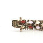 Sterling Silver Multi Semi Precious Gemstone Oval Cut Prong Setting Tennis Bracelet - Image 3