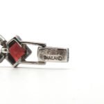 Sterling Silver Multi Semi Precious Gemstone Square Cut Bezel Set With Marquisette Accents Bracelet - Image 3