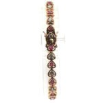 Sterling Silver Ruby And CZ Prong Setting Heart Shaped Tennis Bracelet - Image 2