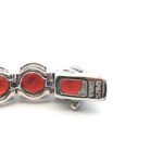 Sterling Silver Garnet Round Cut Prong Setting Tennis Bracelet - Image 2