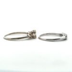 14k White Gold Approx .50cttw Diamond Engagement Wedding Band Bridal Set Size 7 - Image 3