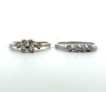 14k White Gold Approx .50cttw Diamond Engagement Wedding Band Bridal Set Size 7 - Image 2